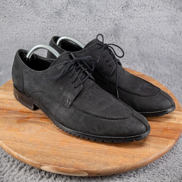 Cole Haan Oxford Shoes Men's Size 10 Waterproof Black Nubuck Almond Toe - Picture 1 of 7